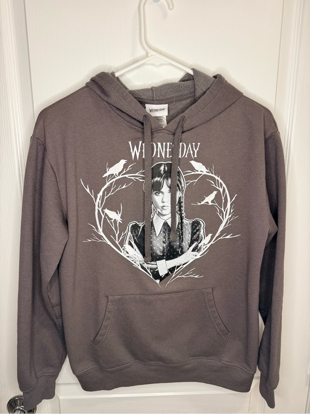 Wednesday Graphic Hoodie - Charcoal Pullover, Women's small
